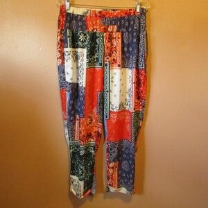 SHEIN Multicolor Patchwork Silk Pants